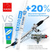 XADO automotive product with pump and text highlighting performance benefits on a white background